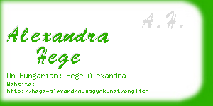 alexandra hege business card